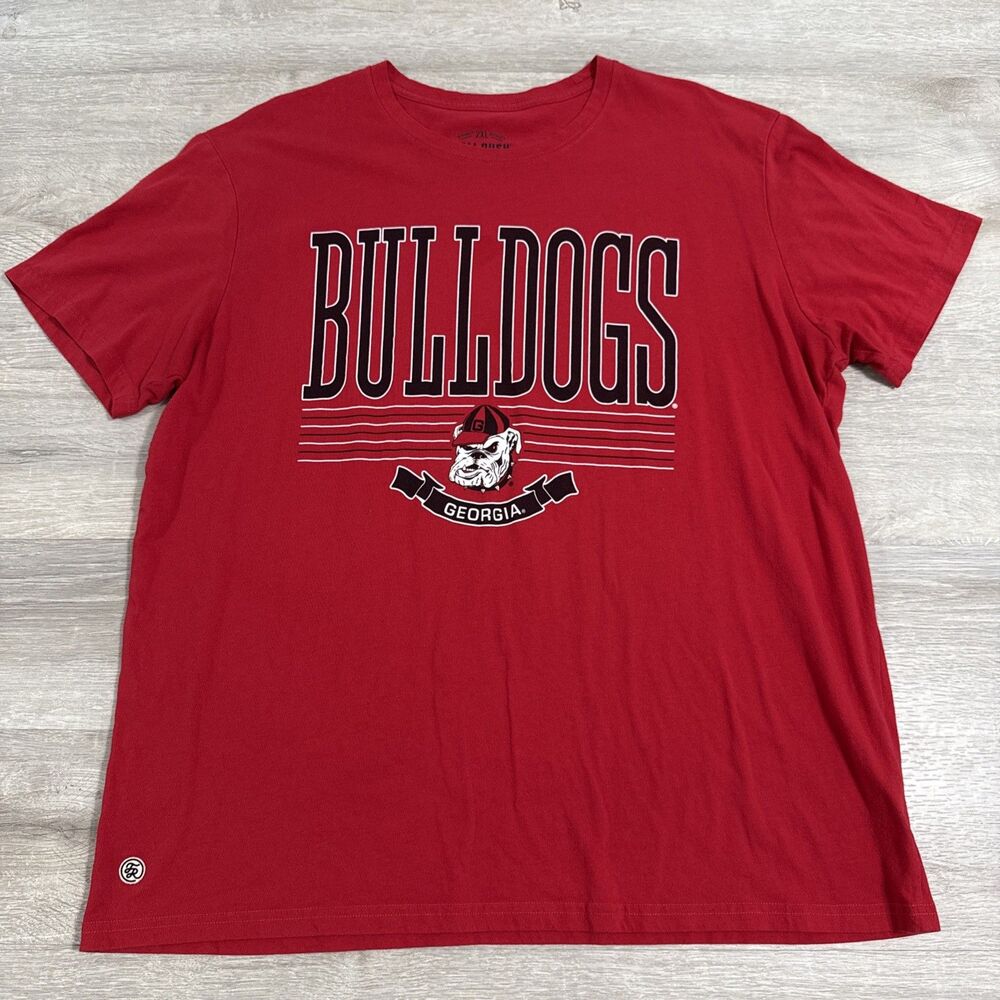 Georgia Bulldogs Football Shirt NCAA College Men's Red 2XL Cotton Blend Tee